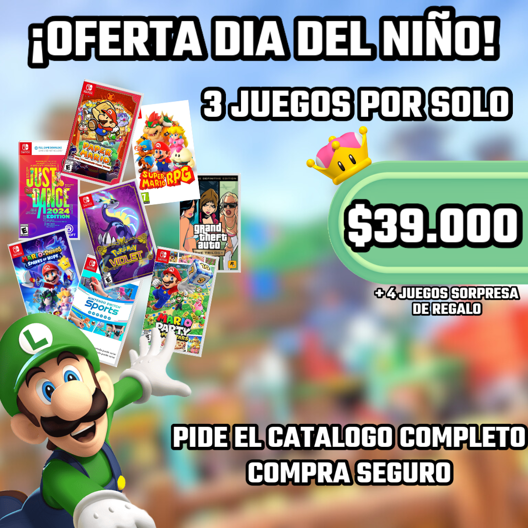 3 JUEGOS A ELECCION + 4 JUEGOS SORPRESA DE REGALO