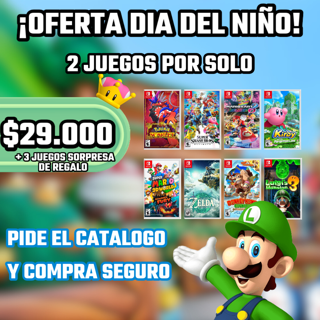 🔥 2 JUEGOS A ELECCION + 3 JUEGOS SORPRESA DE REGALO