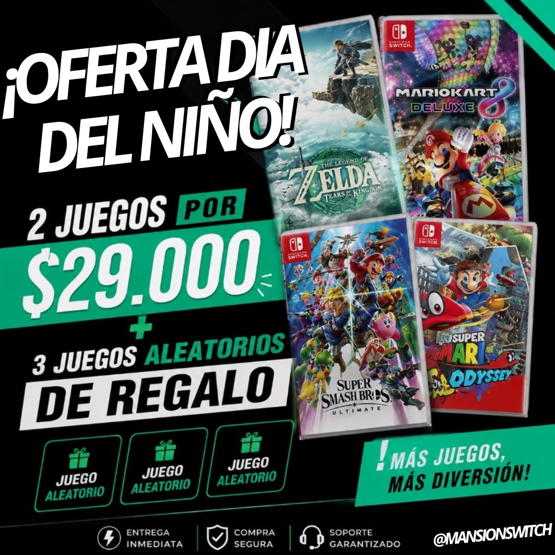PROMOCION 2 JUEGOS POR $29.000 + 3 JUEGOS SORPRESA DE REGALO